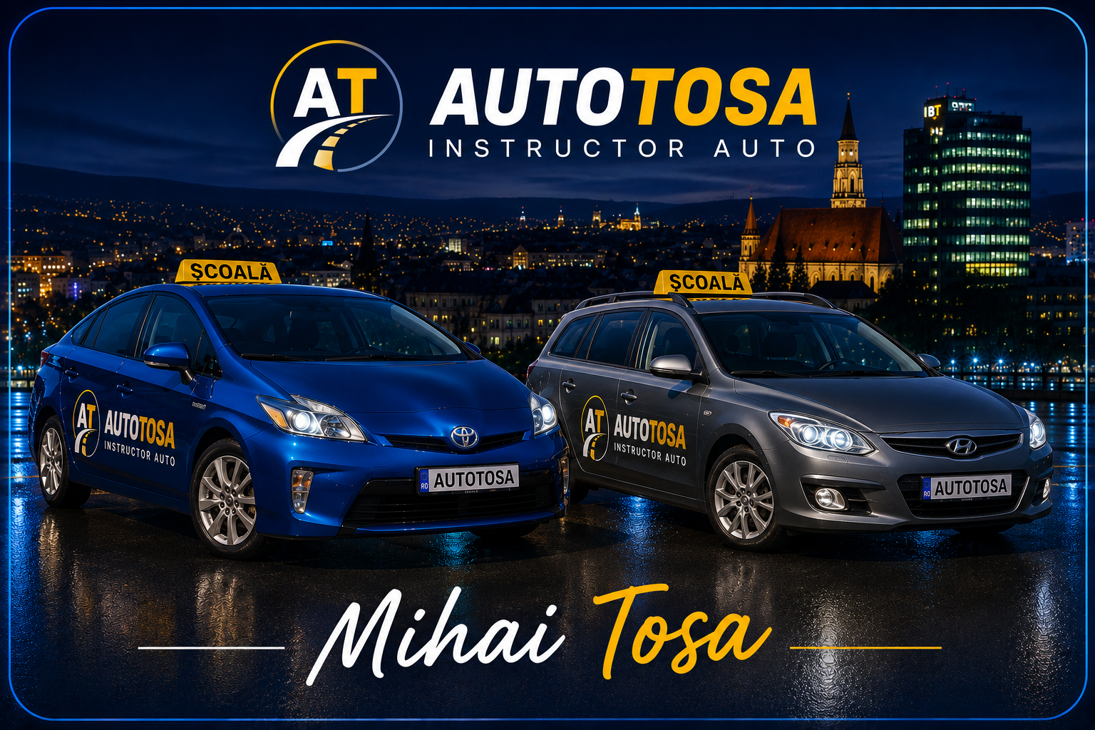 Mașina de instruire a instructorului auto Mihai Toșa în Cluj-Napoca